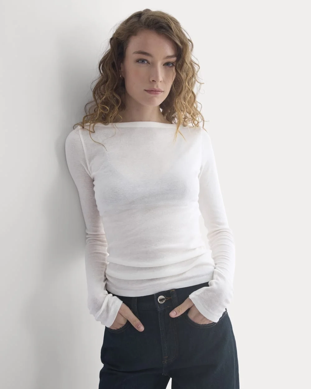 Tissue Boatneck Top | Bone (2)