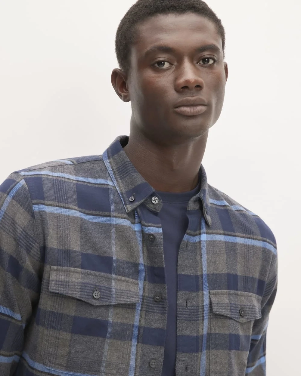 The Brushed Flannel Shirt | Heritage Blue / Black / Navy / Heather Charcoal (3)