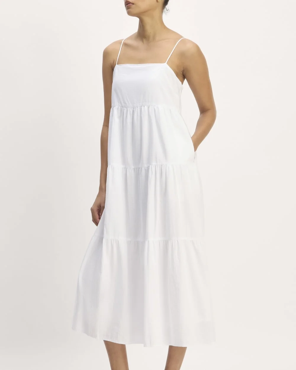 The Gauze Tiered Dress | White (3)