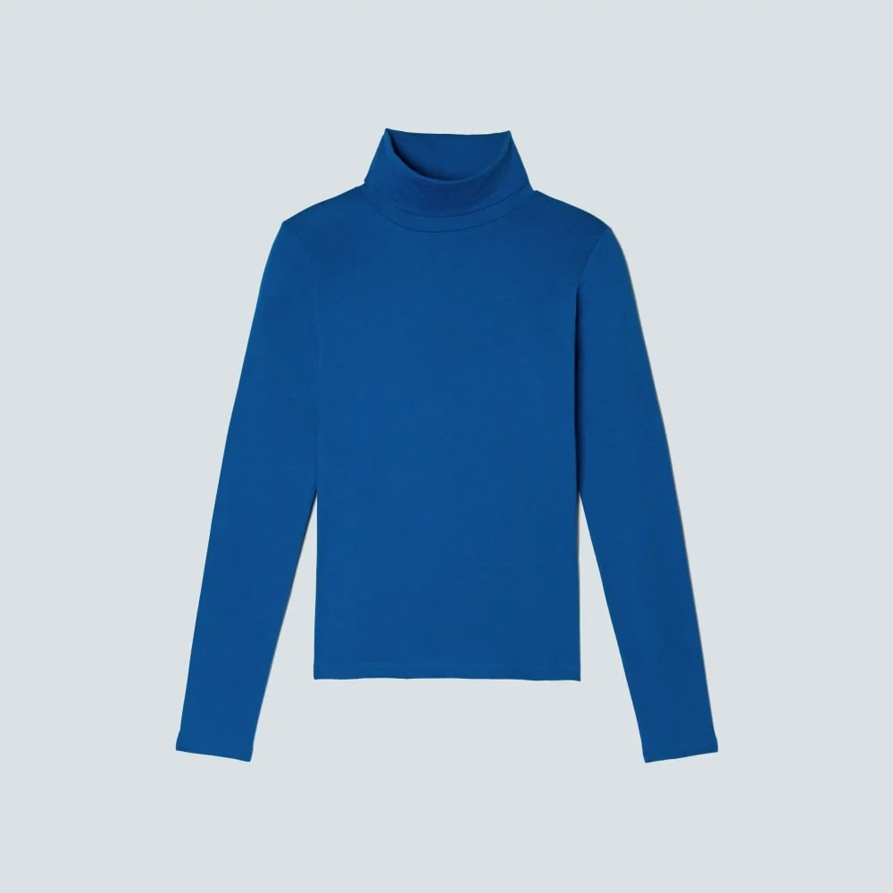The Organic Cotton Turtleneck | Lapis Blue (2)