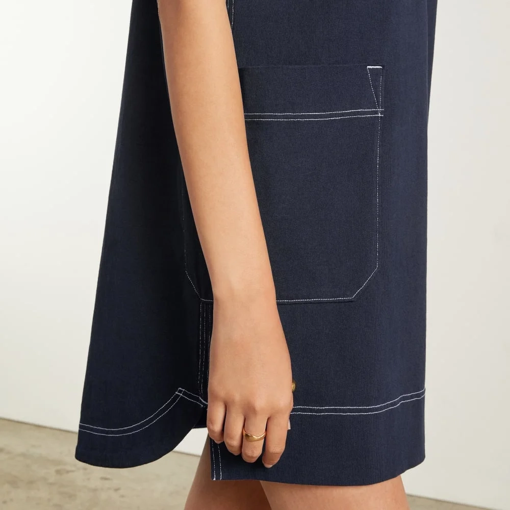 The Oversized Mariner Dress |  Navy / White (3)