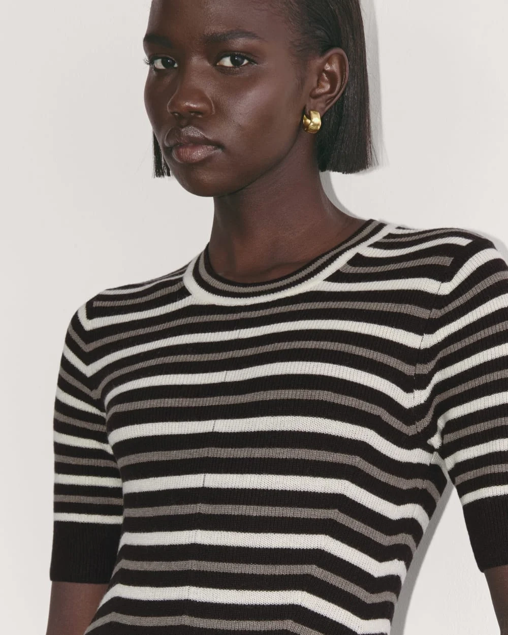 The Ribbed Sweater Dress | Taupe / Canvas / Black (2)