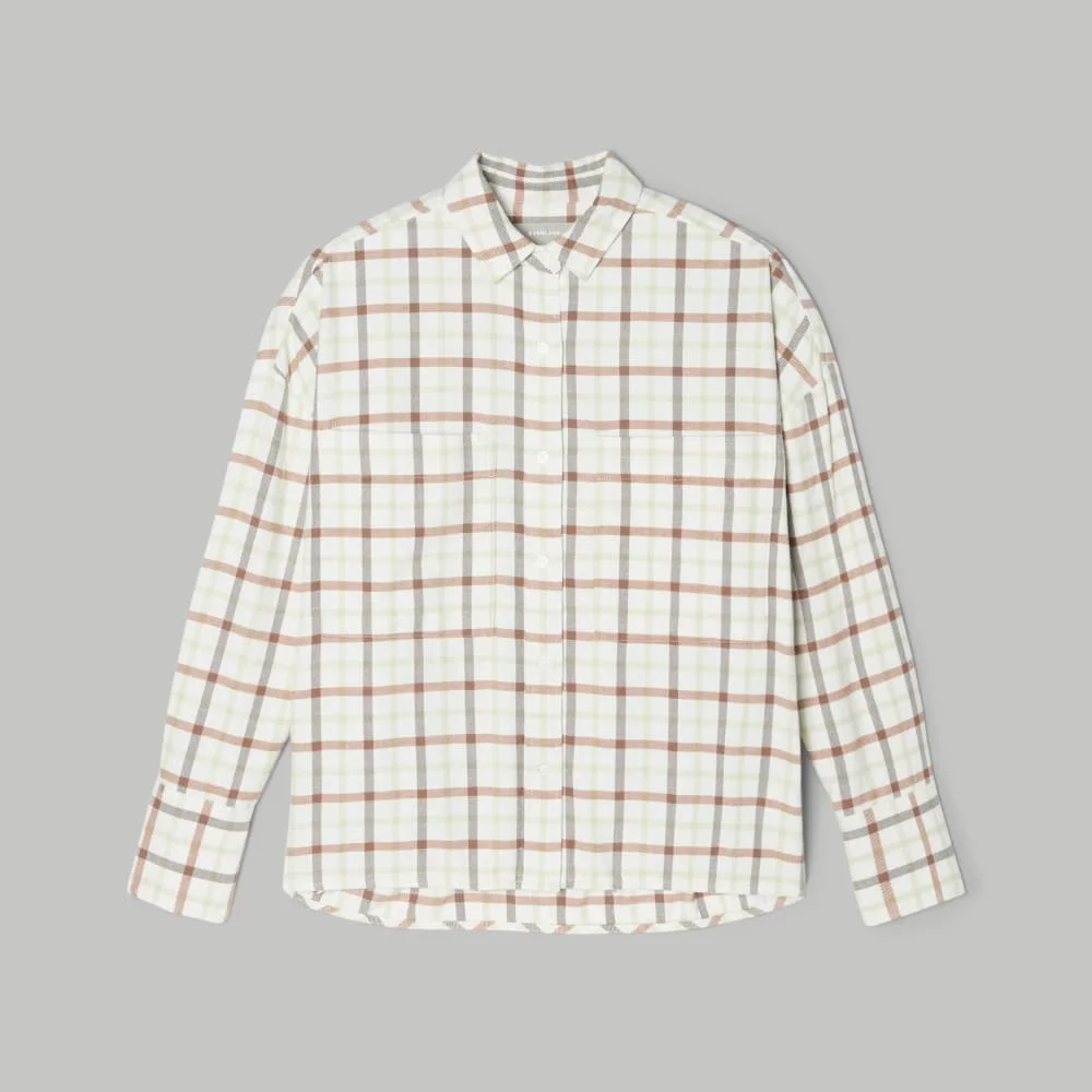 The Boxy Flannel | Seafoam / Tobacco Brown Plaid (2)