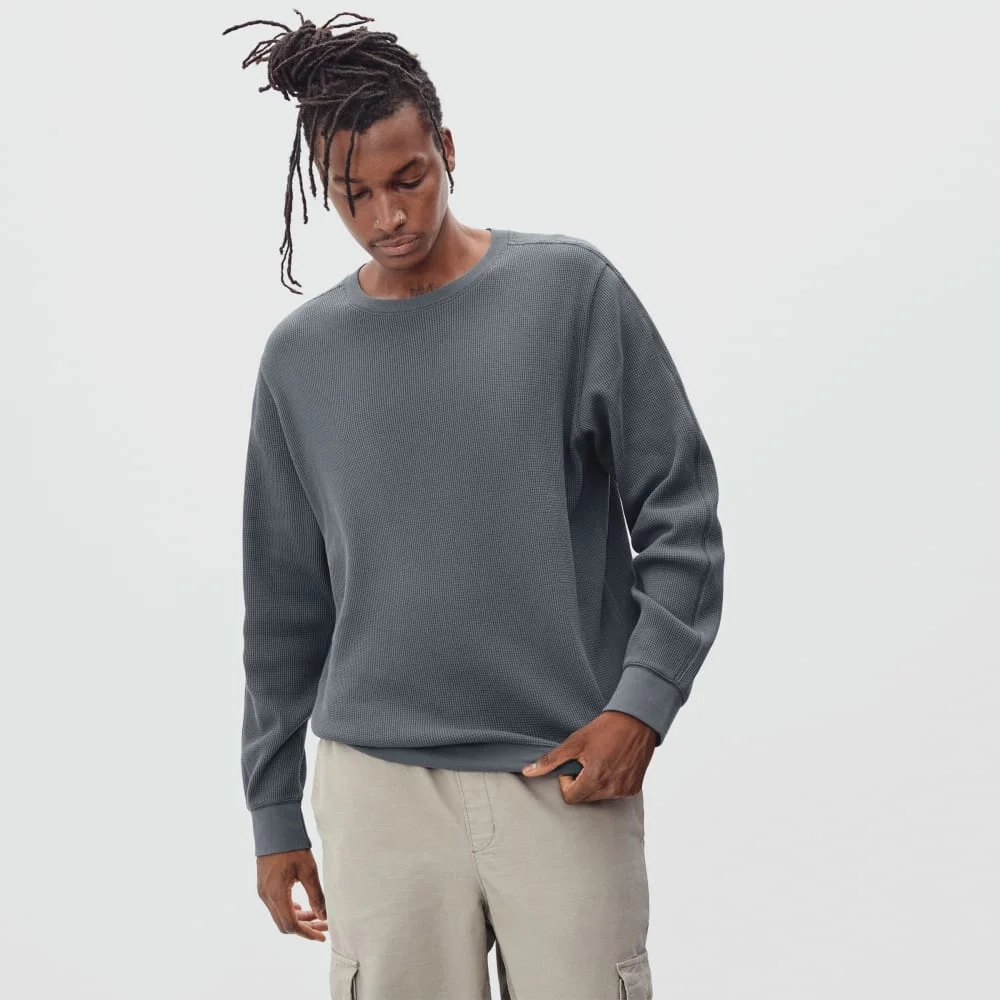 The Waffle Long-Sleeve Crew Tee | Slate (2)