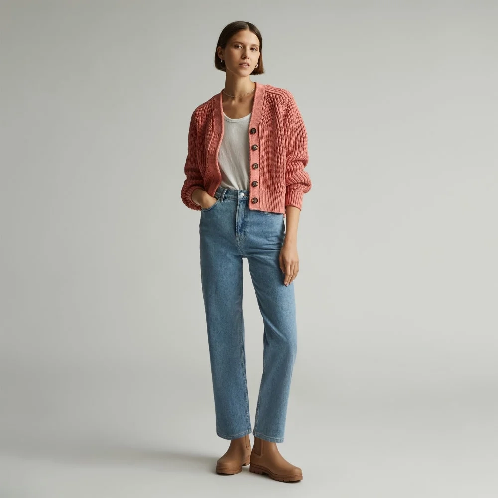 The Texture Cotton Cardigan | Light Rose (3)