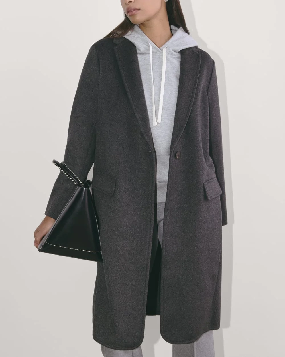 The Topcoat in Wool | Dark Charcoal Melange (2)