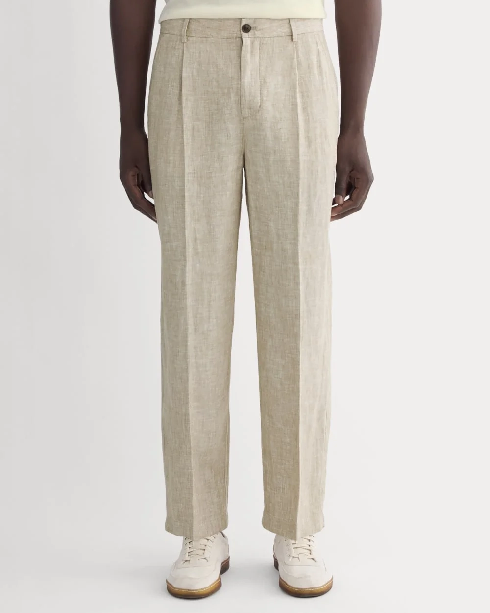 The Linen Pleated Trouser | Cornstalk Chambray (3)