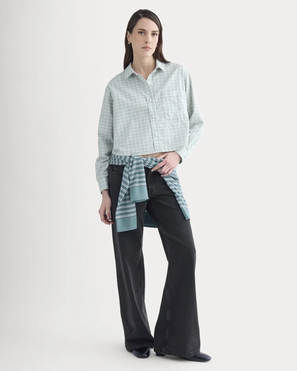 The Way-Short Shirt in Silky Cotton | Gray Mist (4)