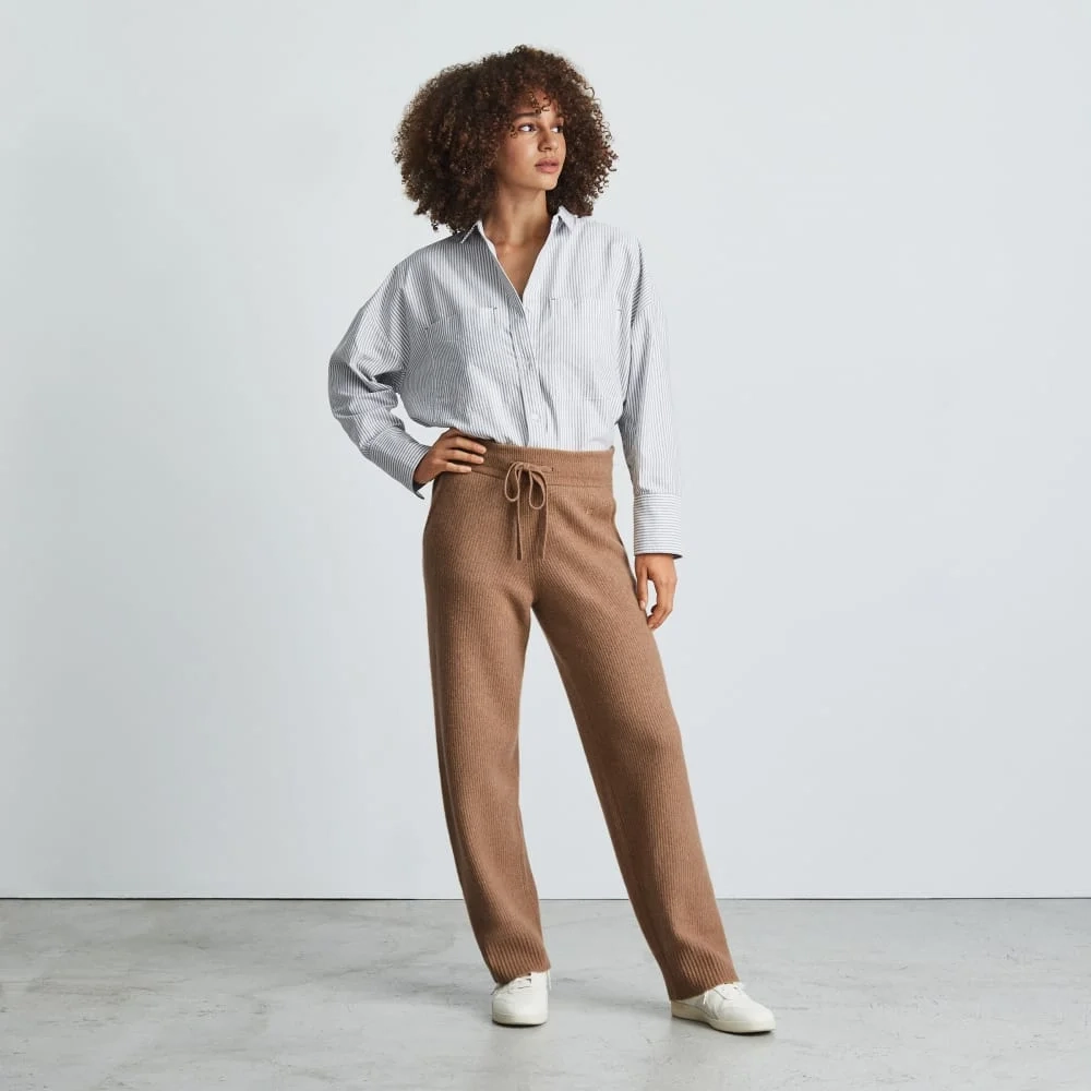 The Cozy-Stretch Wide-Leg Sweatpant | Camel (4)