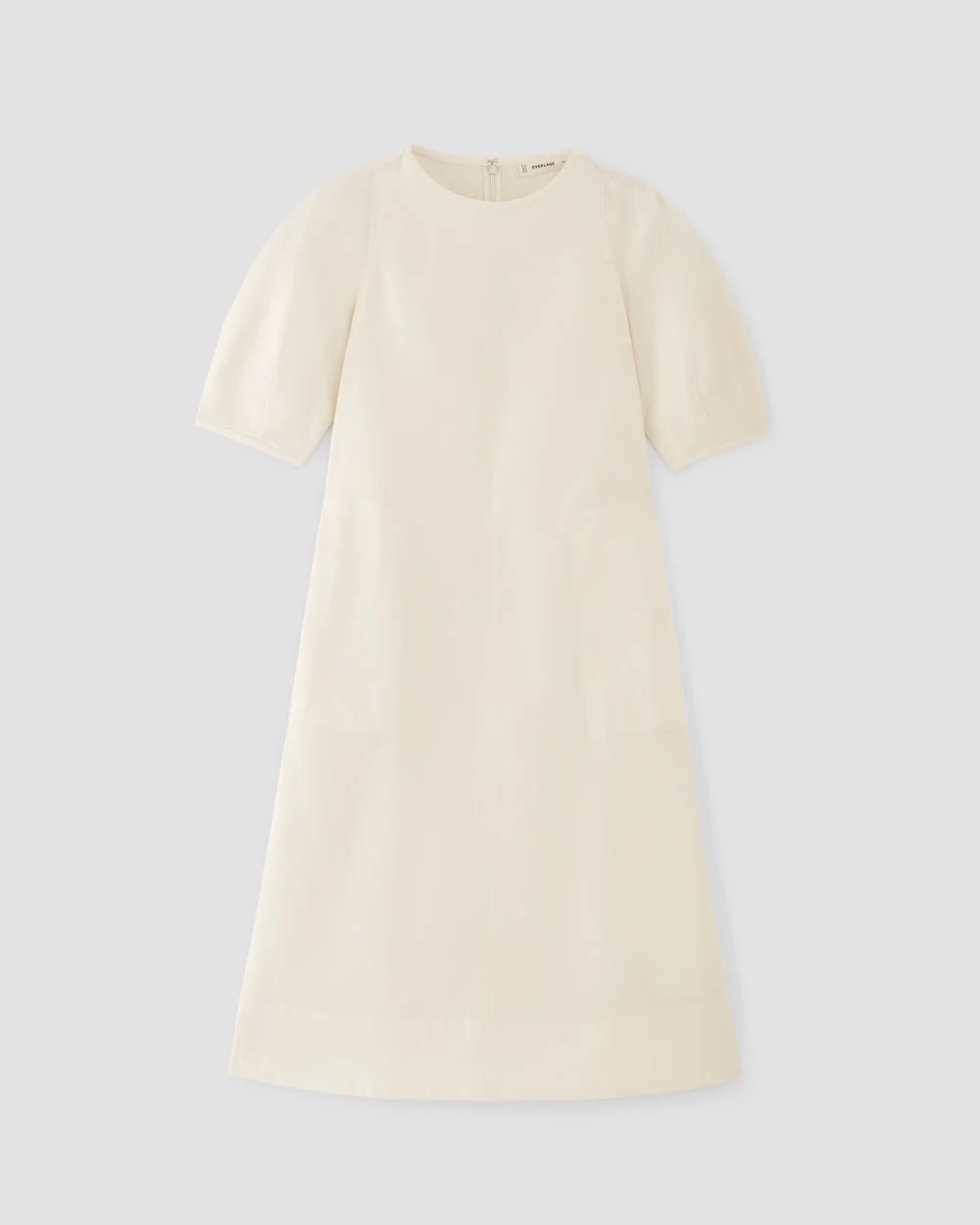 The Short-Sleeve Puff Midi Dress | Bone (3)