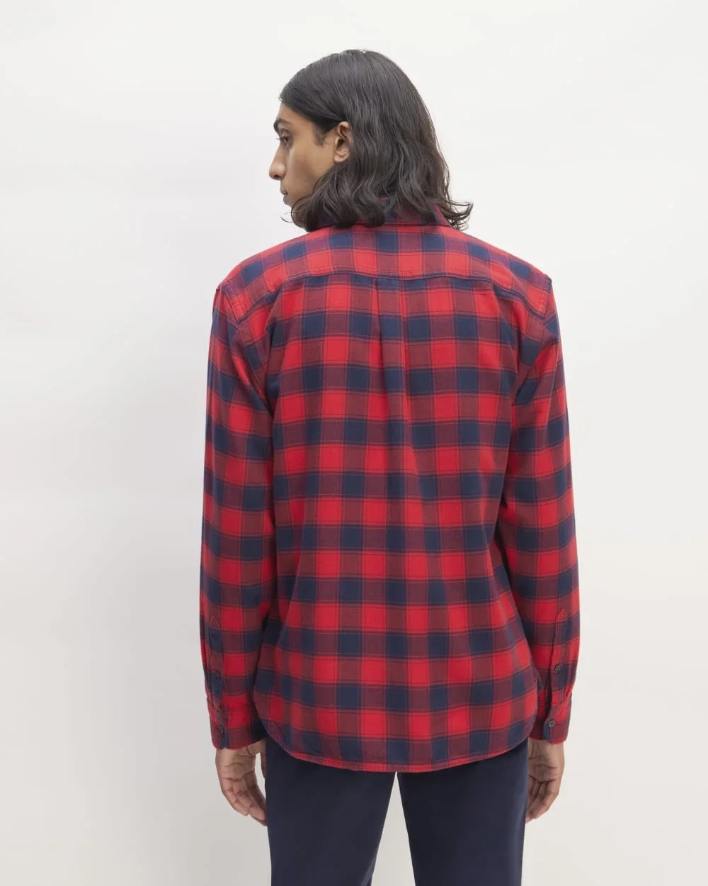 The Brushed Flannel Shirt | Haute Red / Bellwether Blue (2)