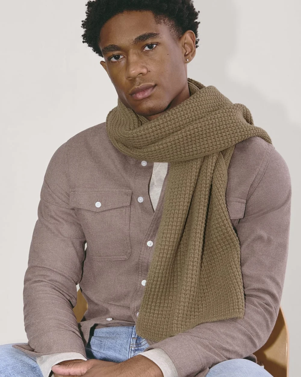 The Waffle Scarf | Camel (2)