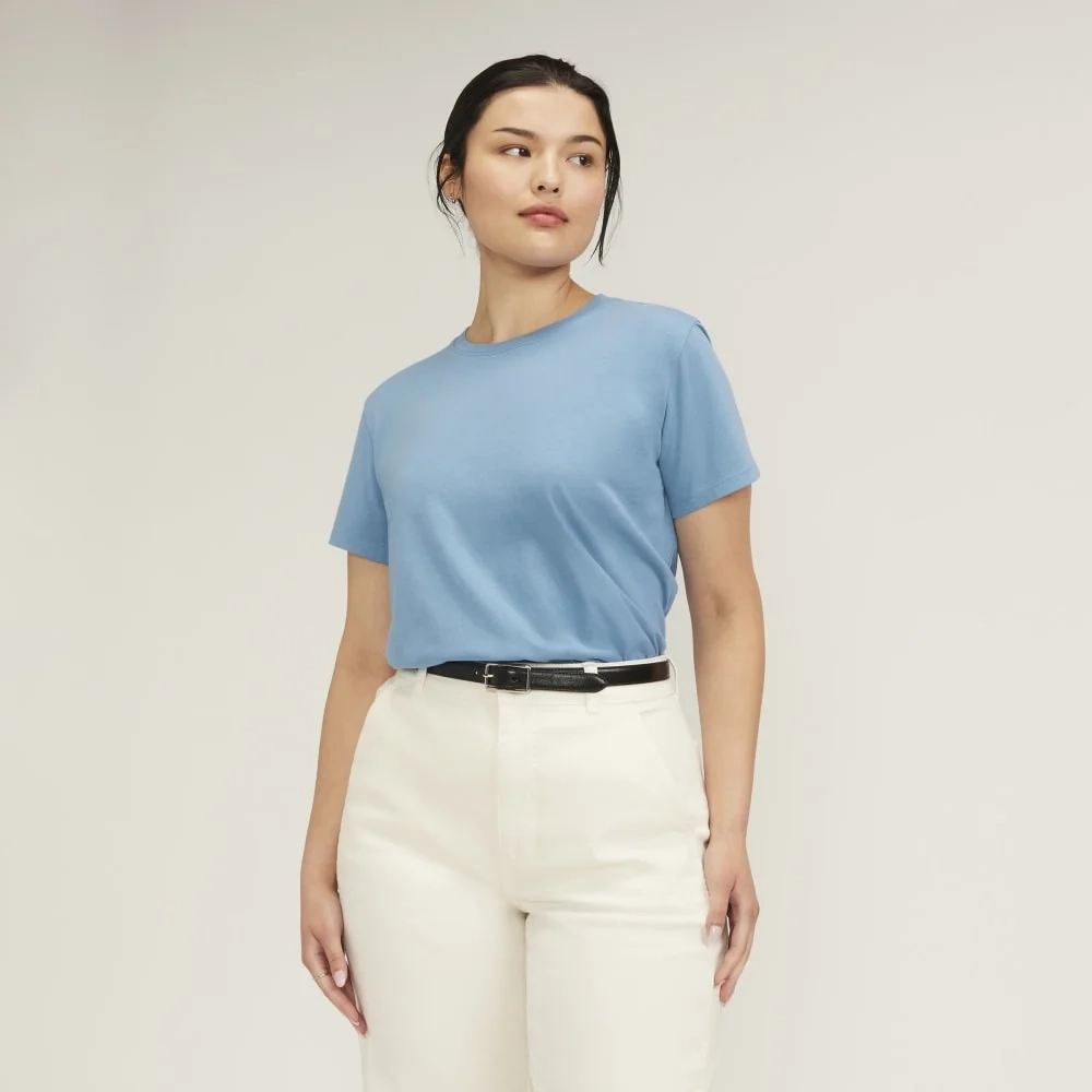 The Box-Cut Tee in Essential Cotton | Heritage Blue | No Pocket