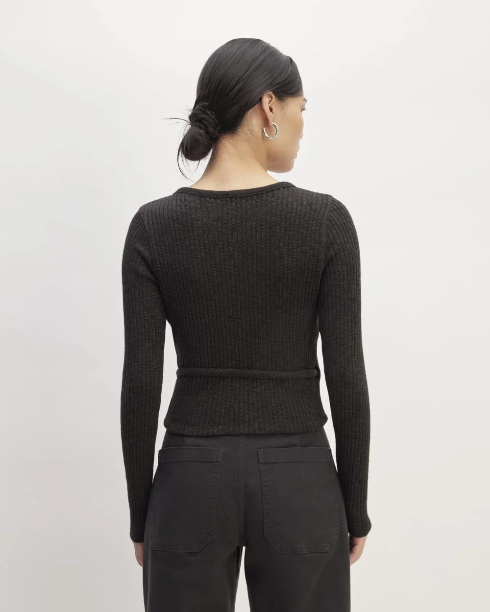 The Cozy Rib Wrap Top | Black (3)