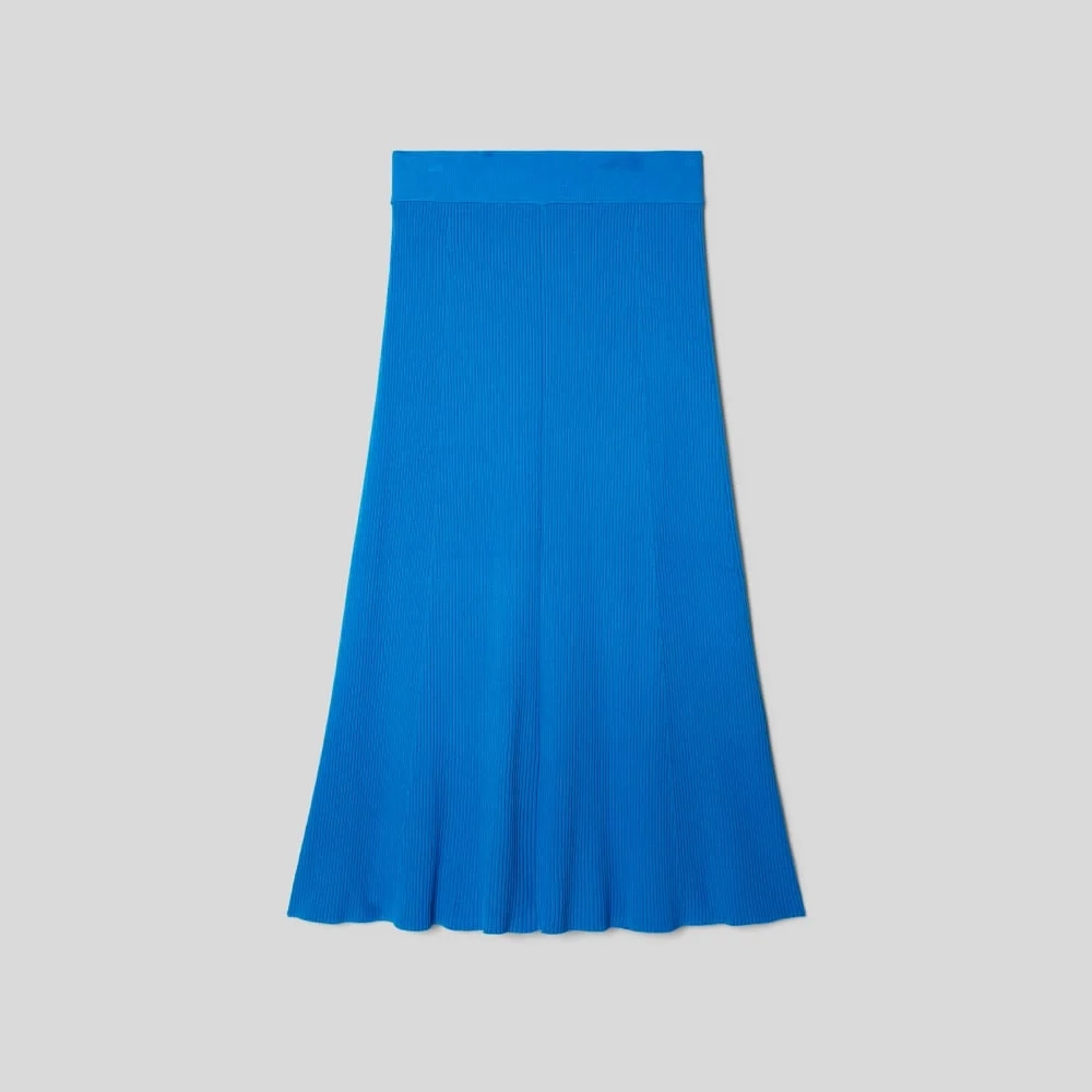 The Ribbed Knit Skirt | Brilliant Blue (4)