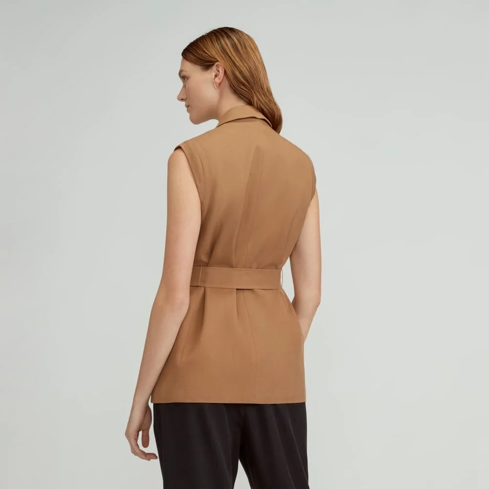 The Sleeveless Blazer in Buttersmooth | Toasted Coconut (2)