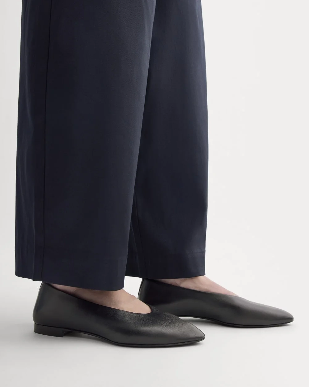Made in Italy Almond-Toe Flat | Black Leather (3)