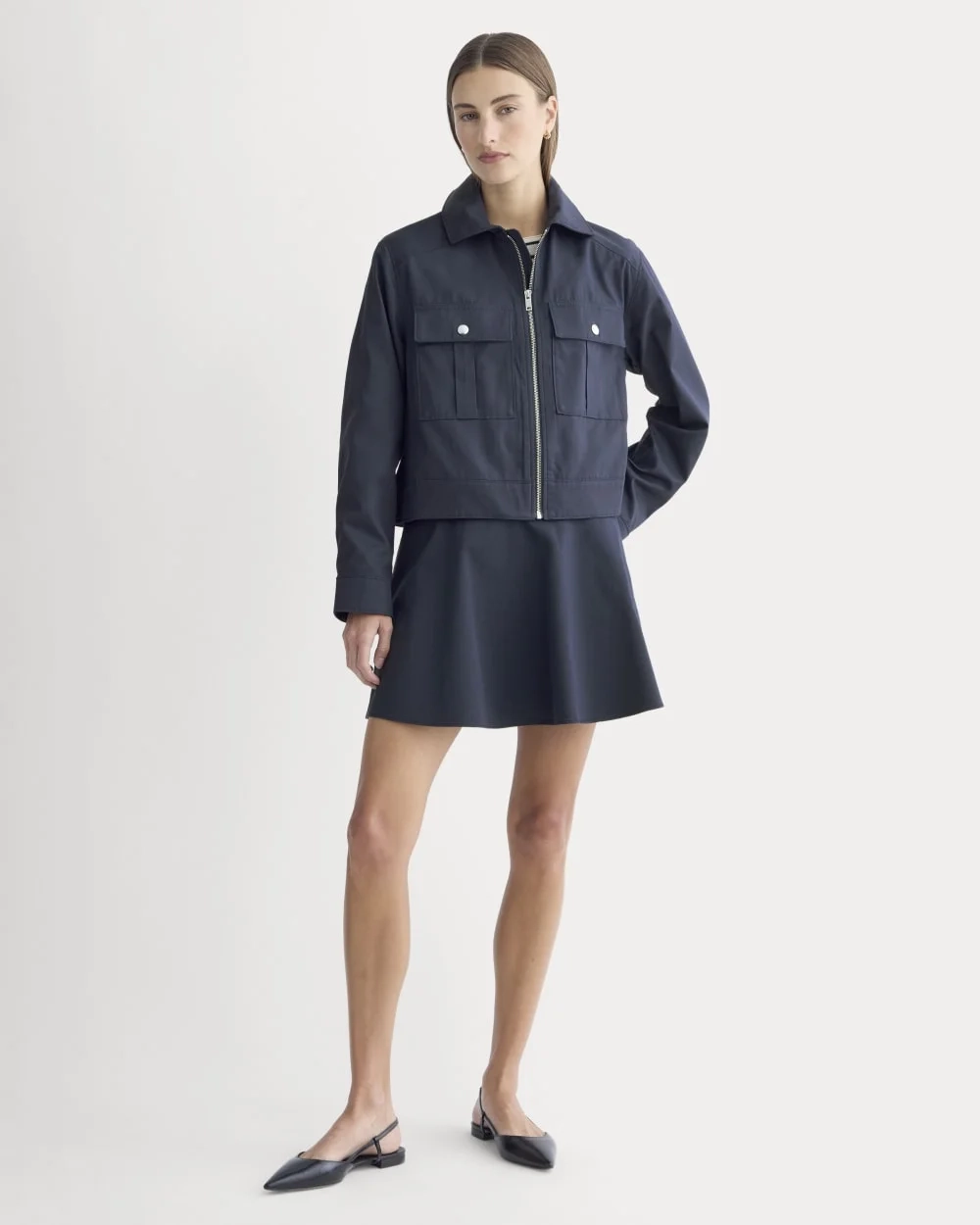 The Cropped Utility Jacket | Navy (3)