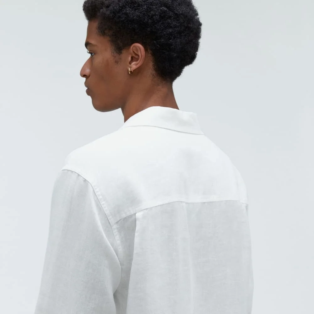 The Long Sleeve Linen Camp Shirt | White (2)