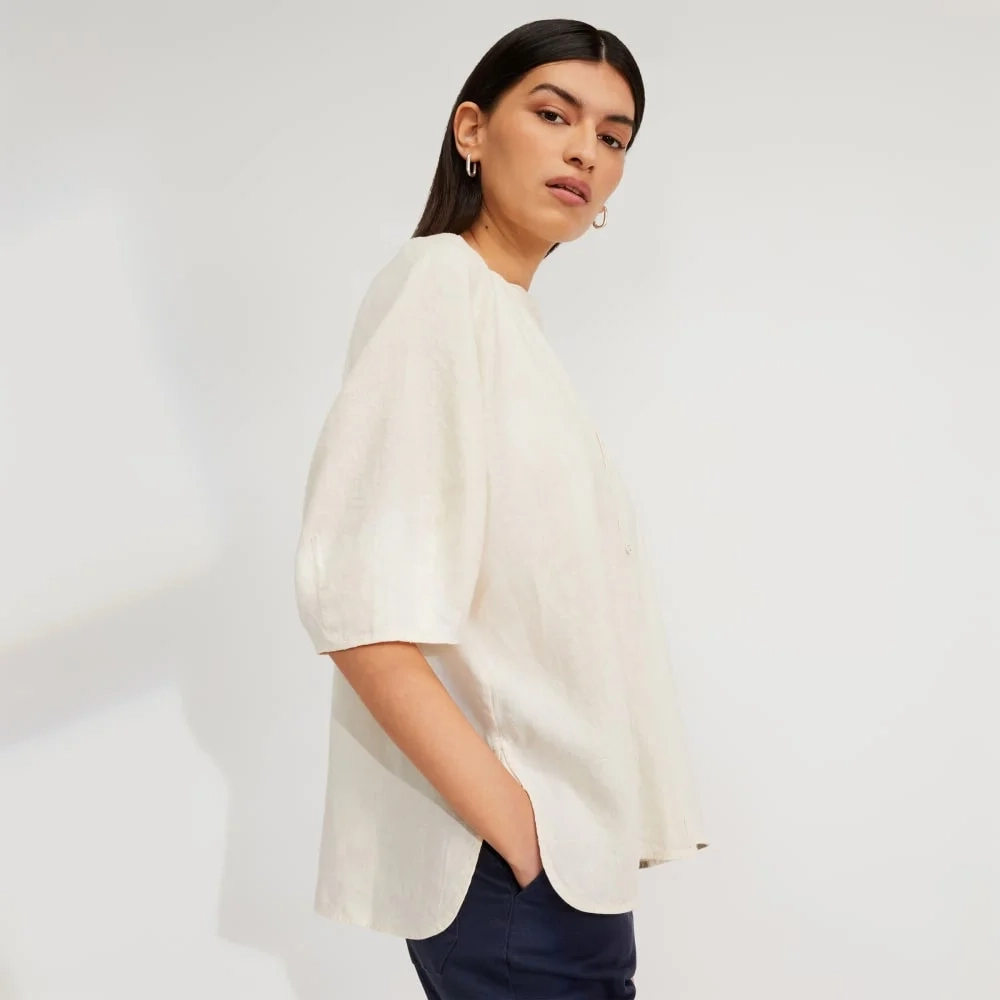 The Linen Puff Sleeve Shirt | Canvas (3)