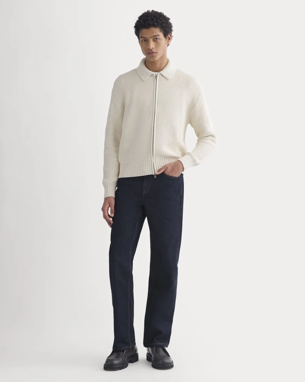 Honeycomb Sweater Jacket | Heathered Oat (4)