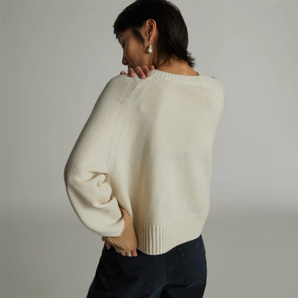 The Cashmere Boxy Crew | Bone / Light Camel (3)