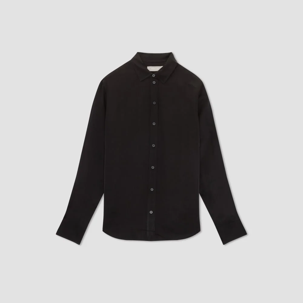 The Satin Relaxed Shirt | Black (3)