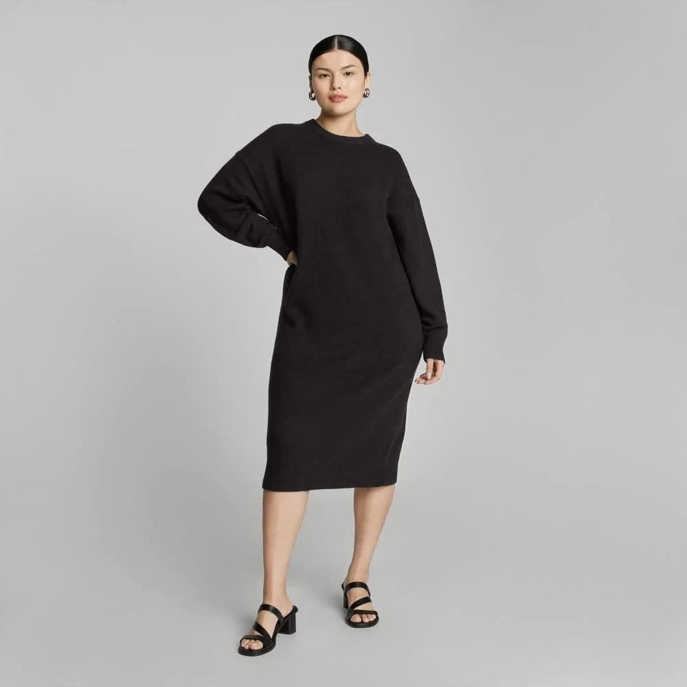 The Cashmere Midi Dress | Black (3)