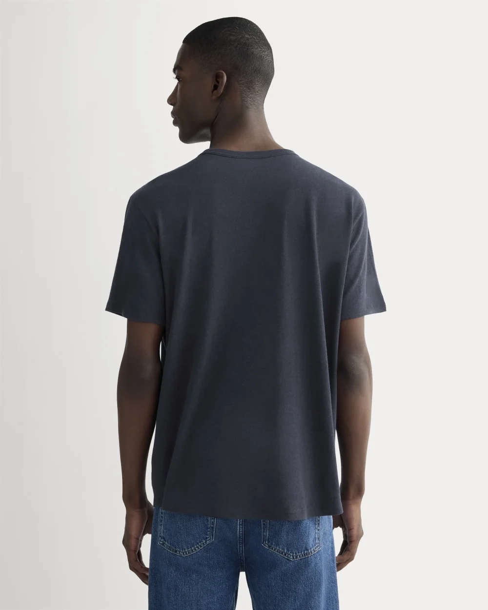 The Cotton Linen Tee | Navy (3)