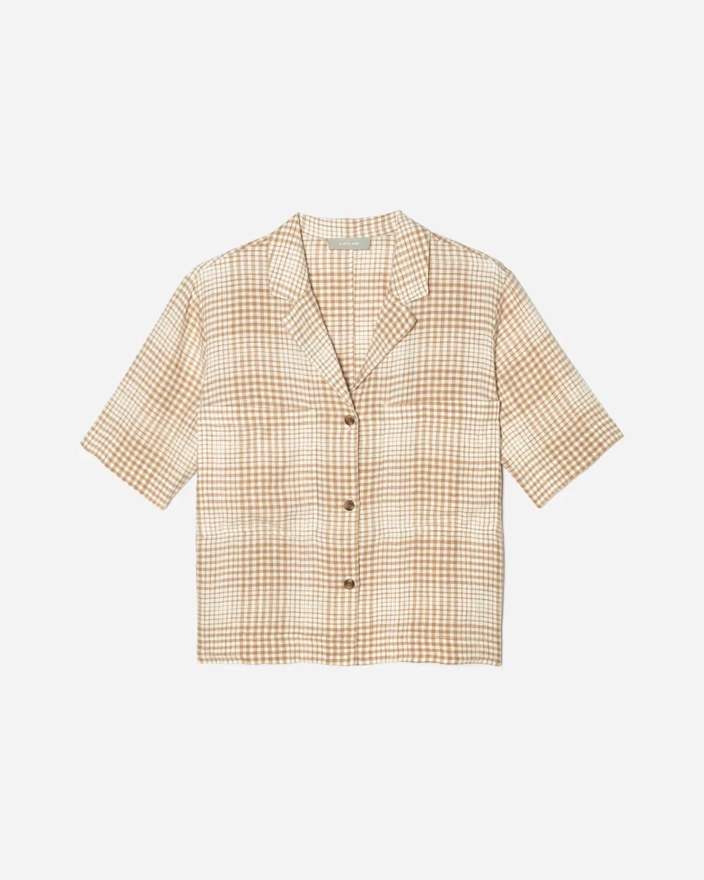 The Linen Workwear Shirt | Iced Coffee Grid (4)