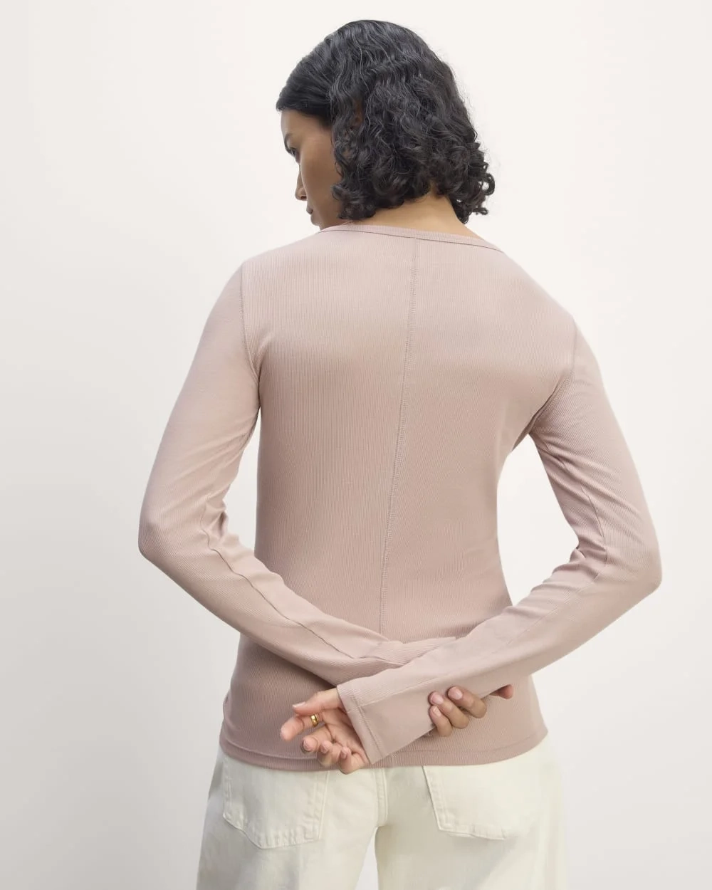 The Luxe Rib Long-Sleeve Crew | Dusty Rose (3)