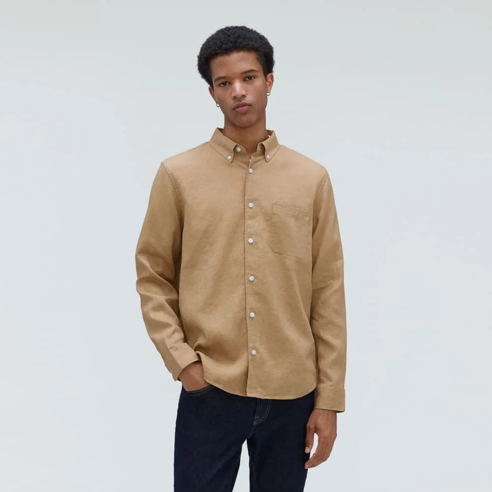 The Classic Shirt in Linen | Iced Coffee (3)