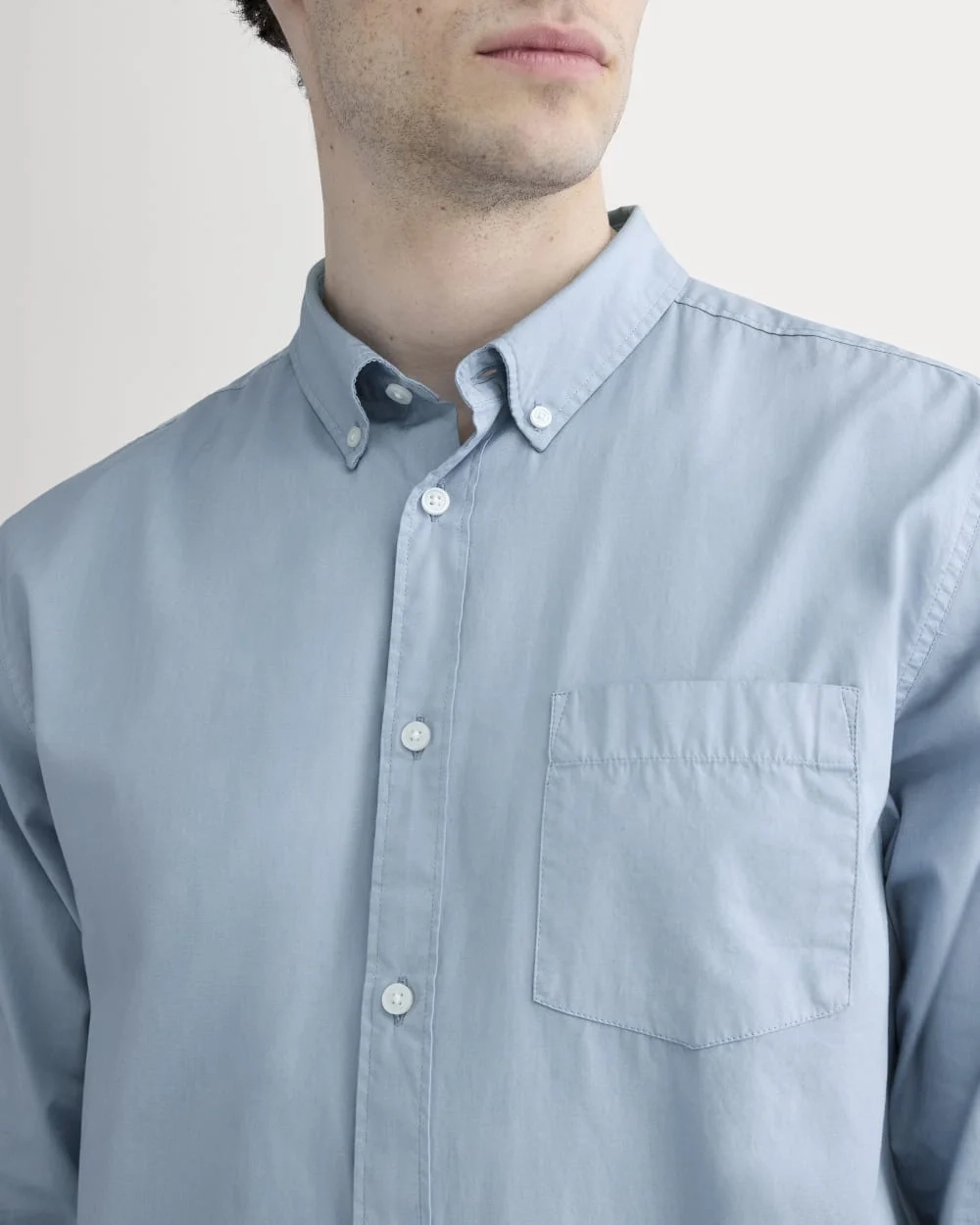 The Washed Poplin Shirt | Soft Blue (3)