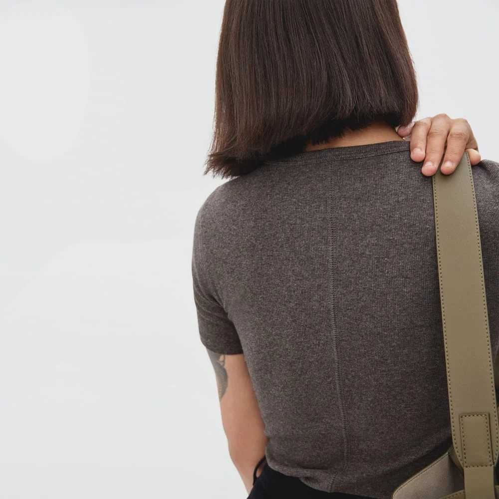 The Pima Micro-Rib Crew Tee | Heathered Fatigue (2)