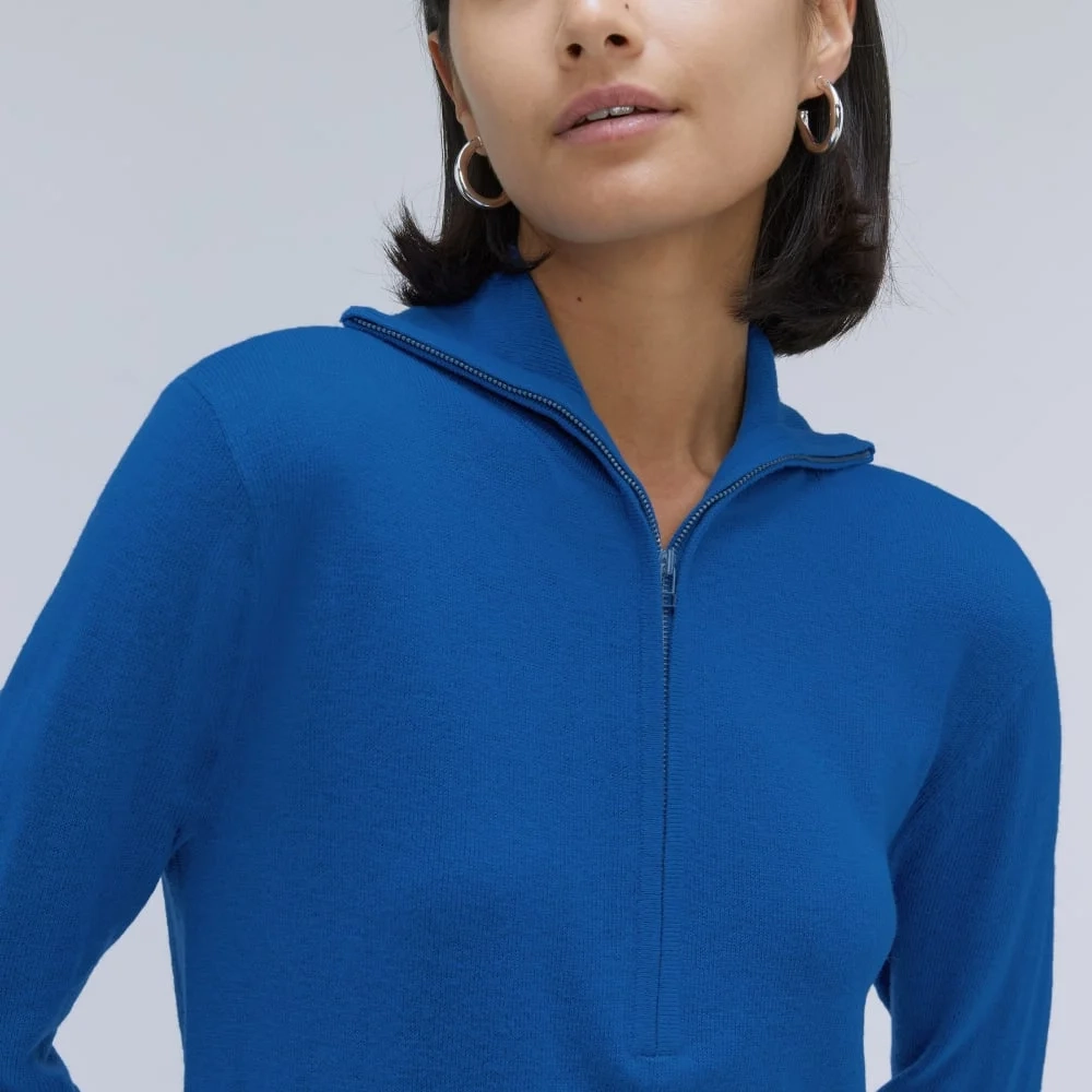 The Luxe Merino Half-Zip Sweater | Lapis Blue (2)