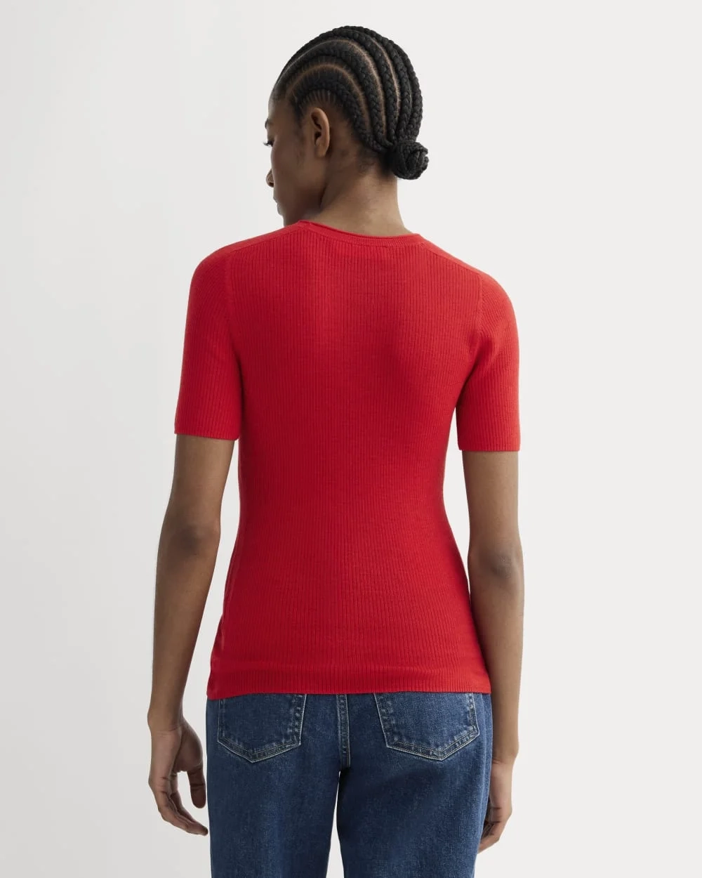 The Sweater Tee in Ultrasoft Merino | Classic Red (3)