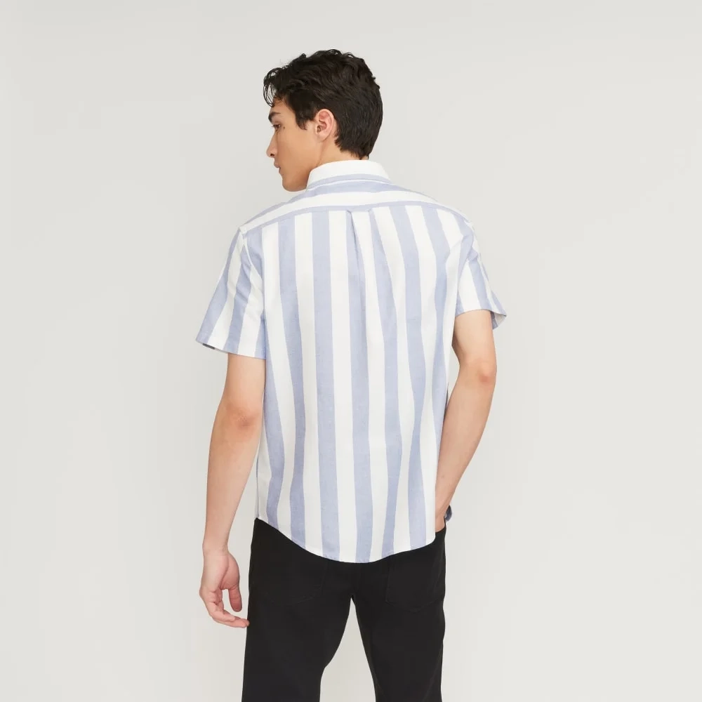The Organic Short Sleeve Oxford Shirt | Mazarine Blue / Bone (5)