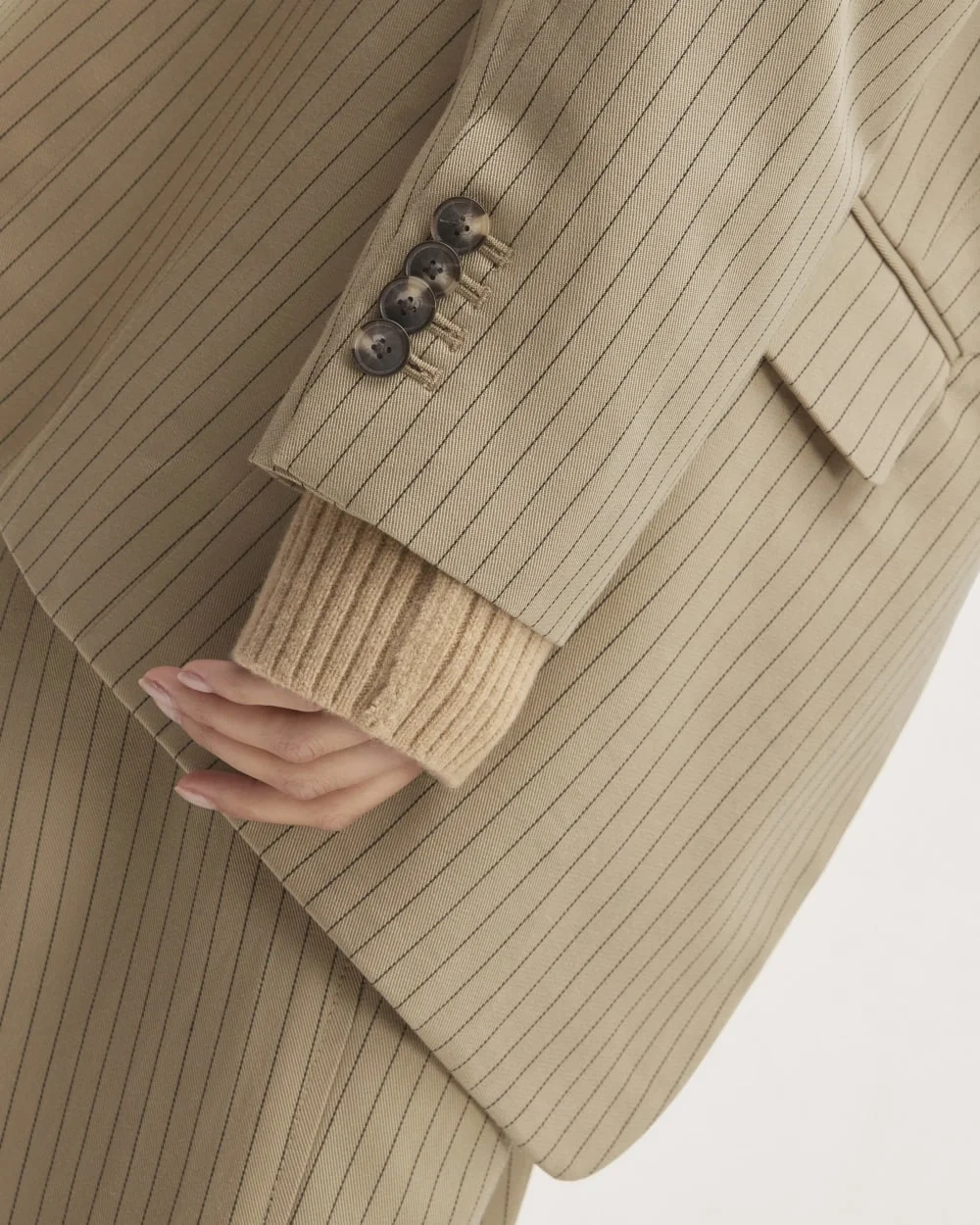 The Oversized Blazer in Buttersmooth | Cornstalk / Black (3)