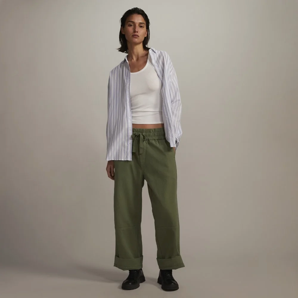 The Canvas Organic Cotton Pull-On Pant | Forest Green (2)