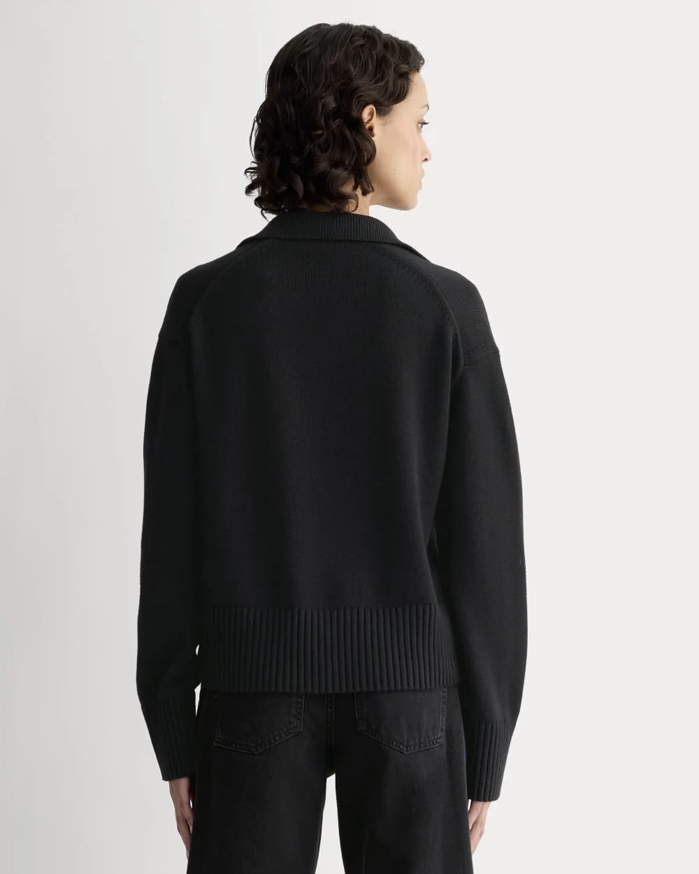 The Boxy Polo in Everyday Cotton | Black (3)