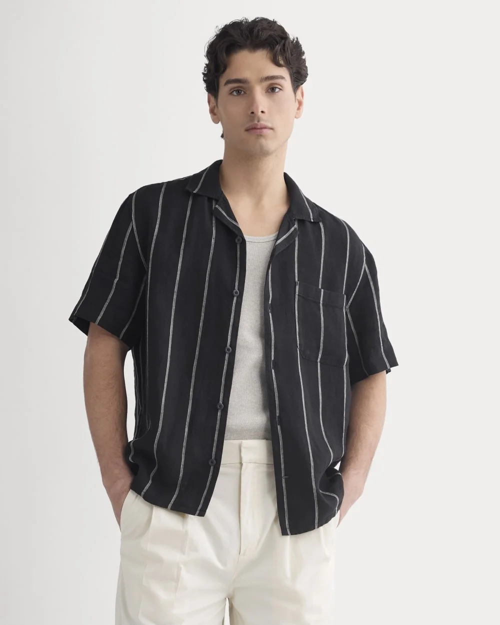 Linen Resort Shirt | Black