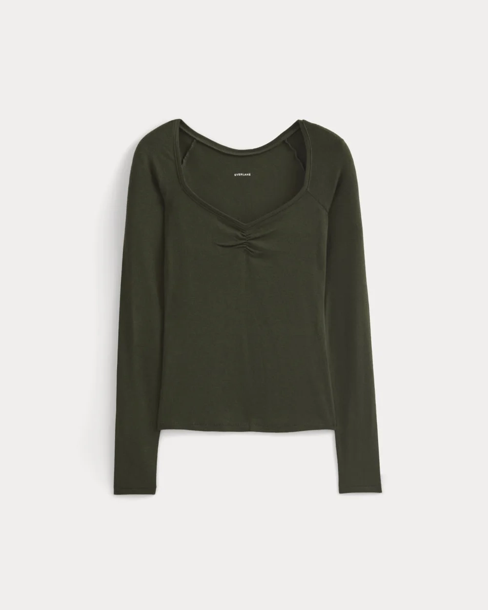Sweetheart-Neck Top in Butterluxe | Dark Green (3)