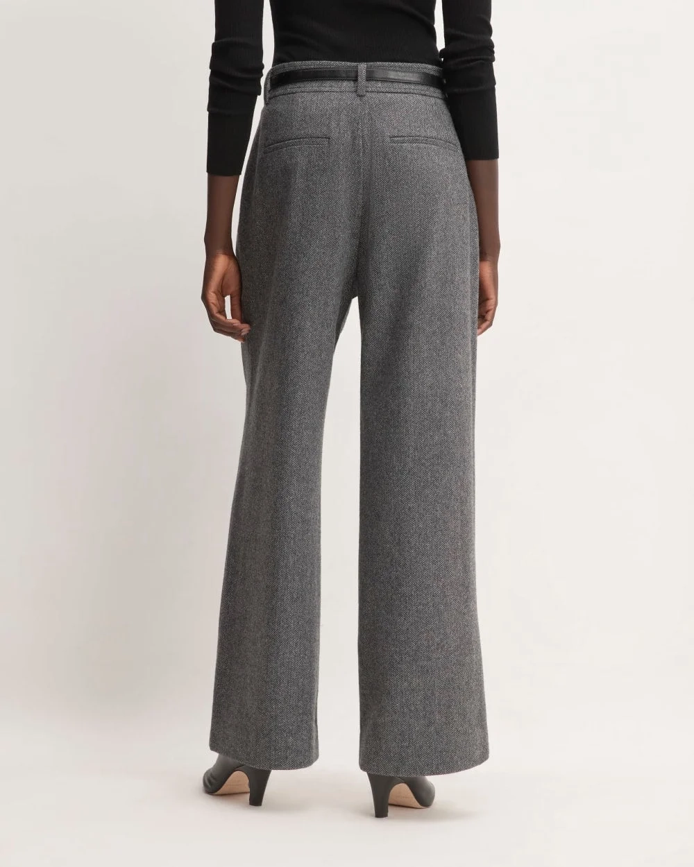 The ReWool® Way-High Drape Pant | Grey Herringbone (3)