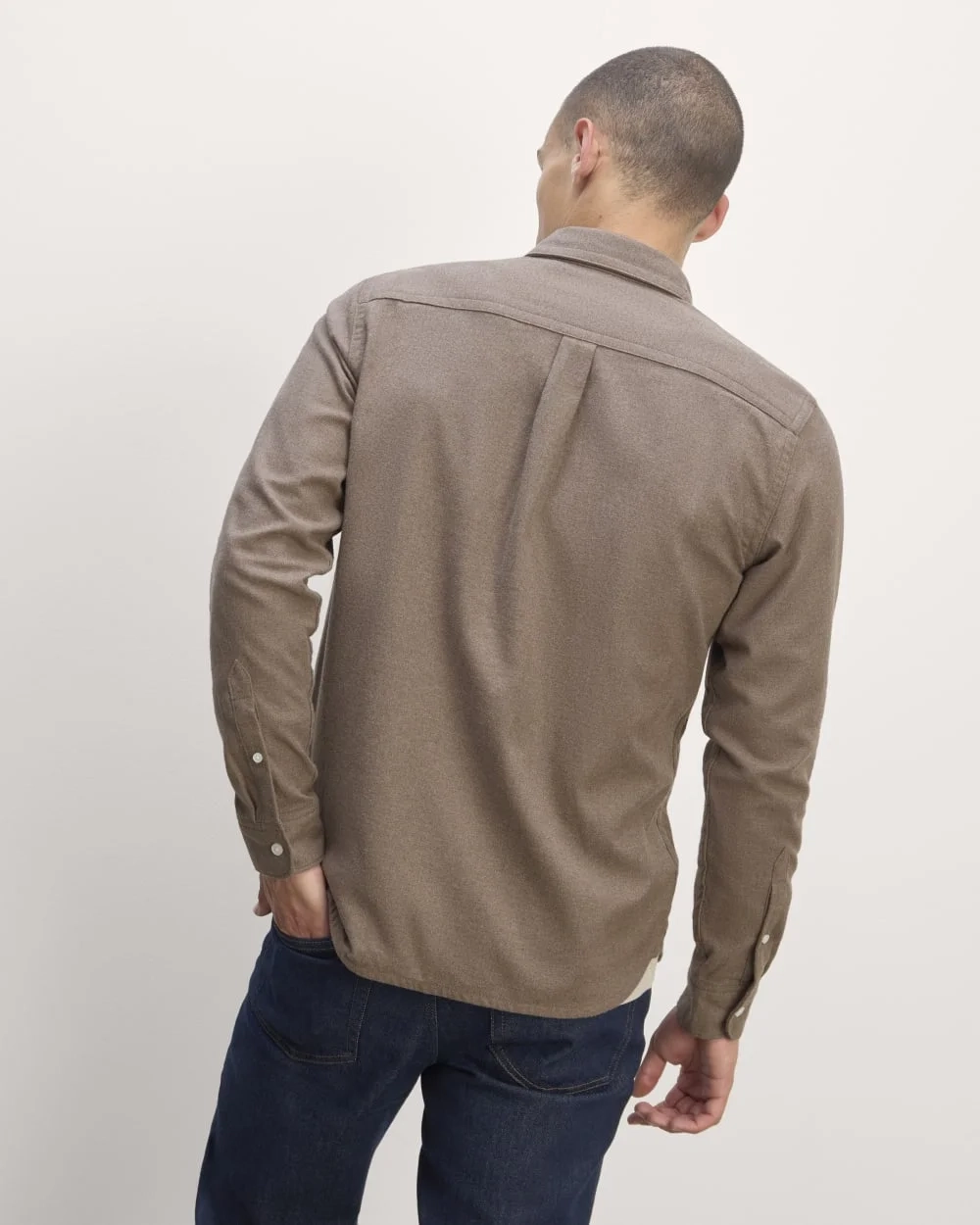 The Brushed Flannel Shirt | Taupe Melange (2)