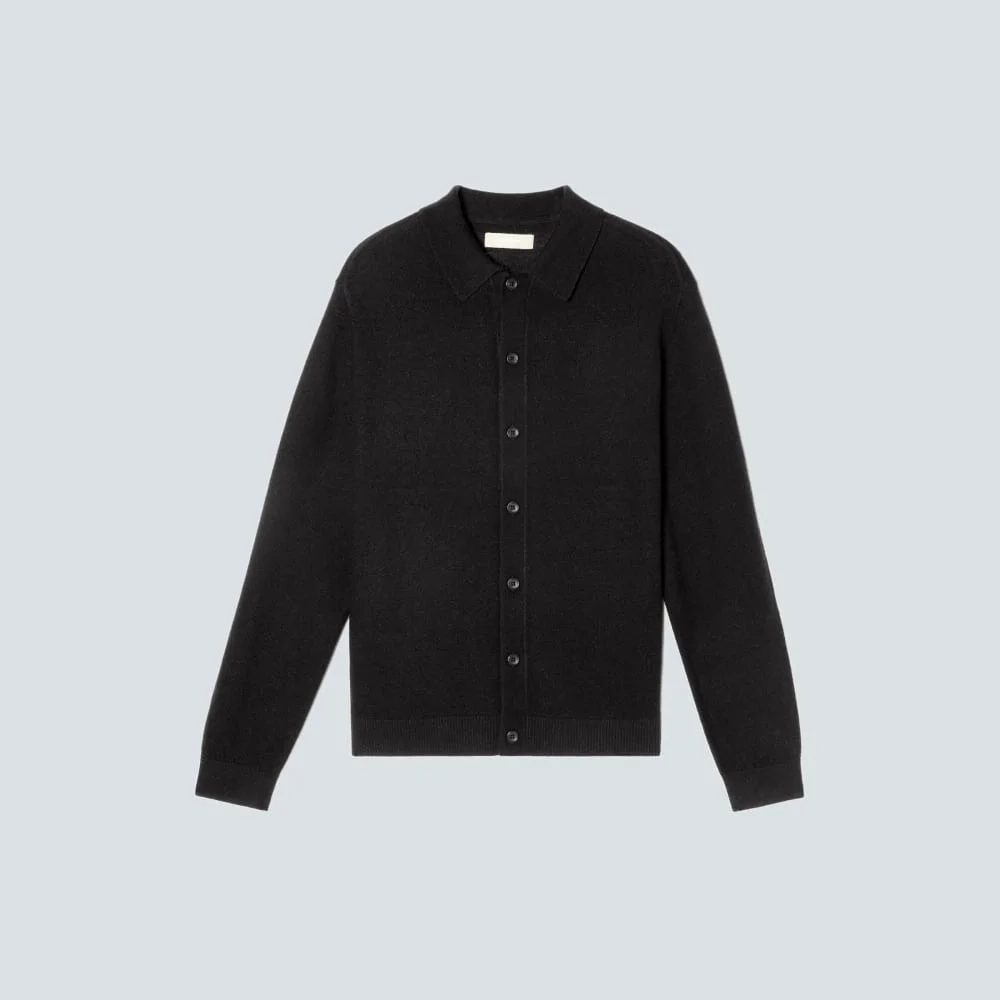 The Merino-Blend Sweater Polo | Black (3)