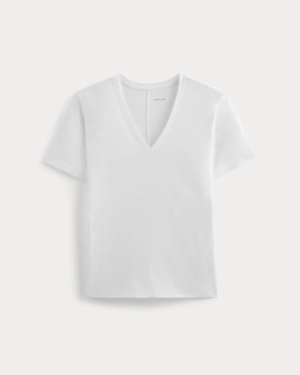 The Slouchy V-Neck Tee in Cotton Linen | White (2)