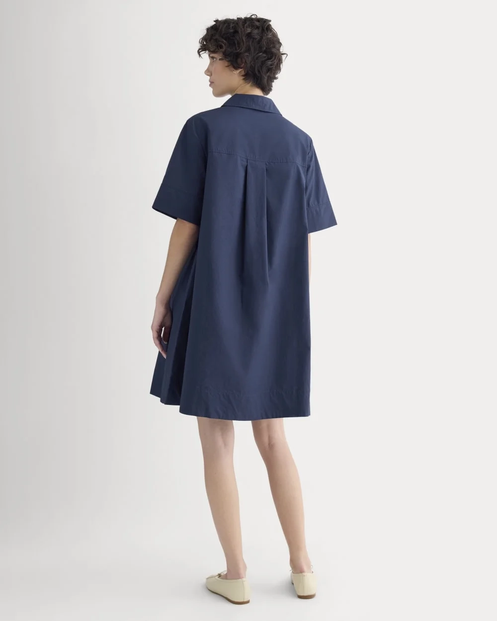 Popover Mini Shirtrdress in Ultrasoft Cotton | Navy (4)
