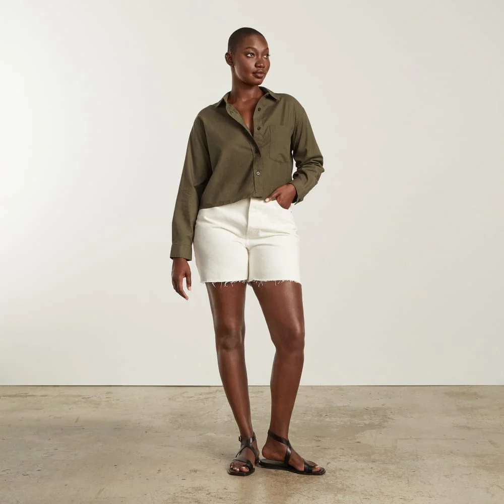 The Way-Short Shirt in Silky Cotton | Beech (4)
