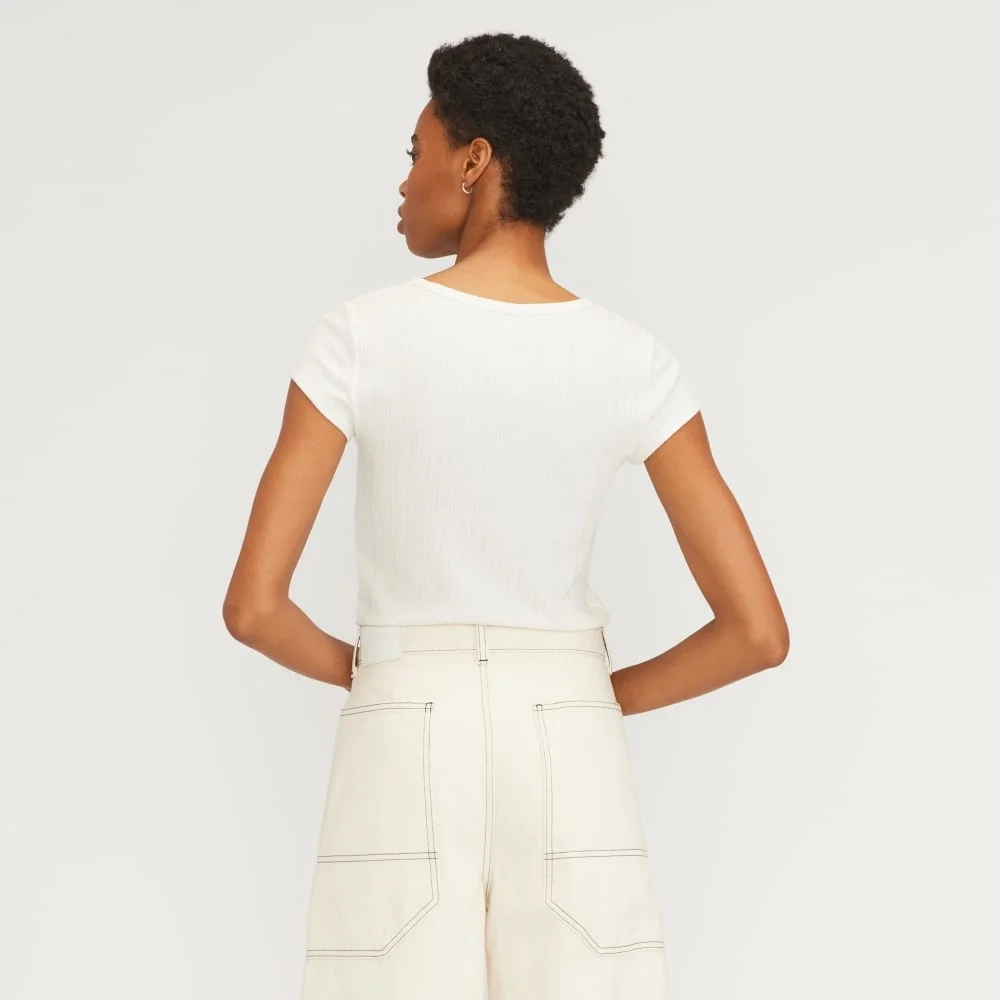 The Rib Soft Knit Scoop-Neck Tee | Bone (2)