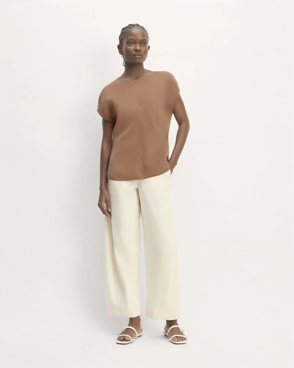 The Drape Top in Butterlite | Carob Brown (2)